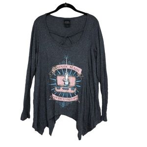 Fantastic Beasts Long Sleeved Shark Bite Tunic Top Blouse SZ L